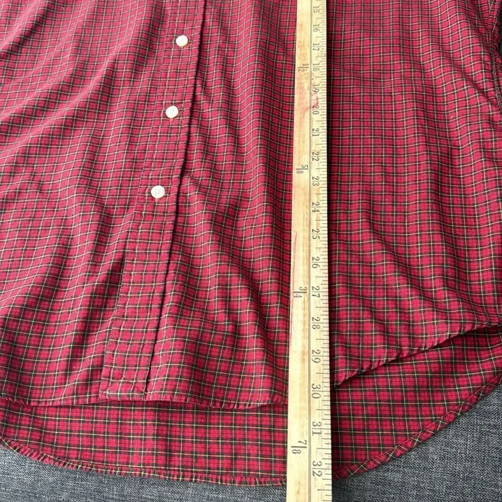 Polo Ralph Lauren Shirt Mens XXL Red Plaid Button Up Custom Fit Pony Logo Preppy